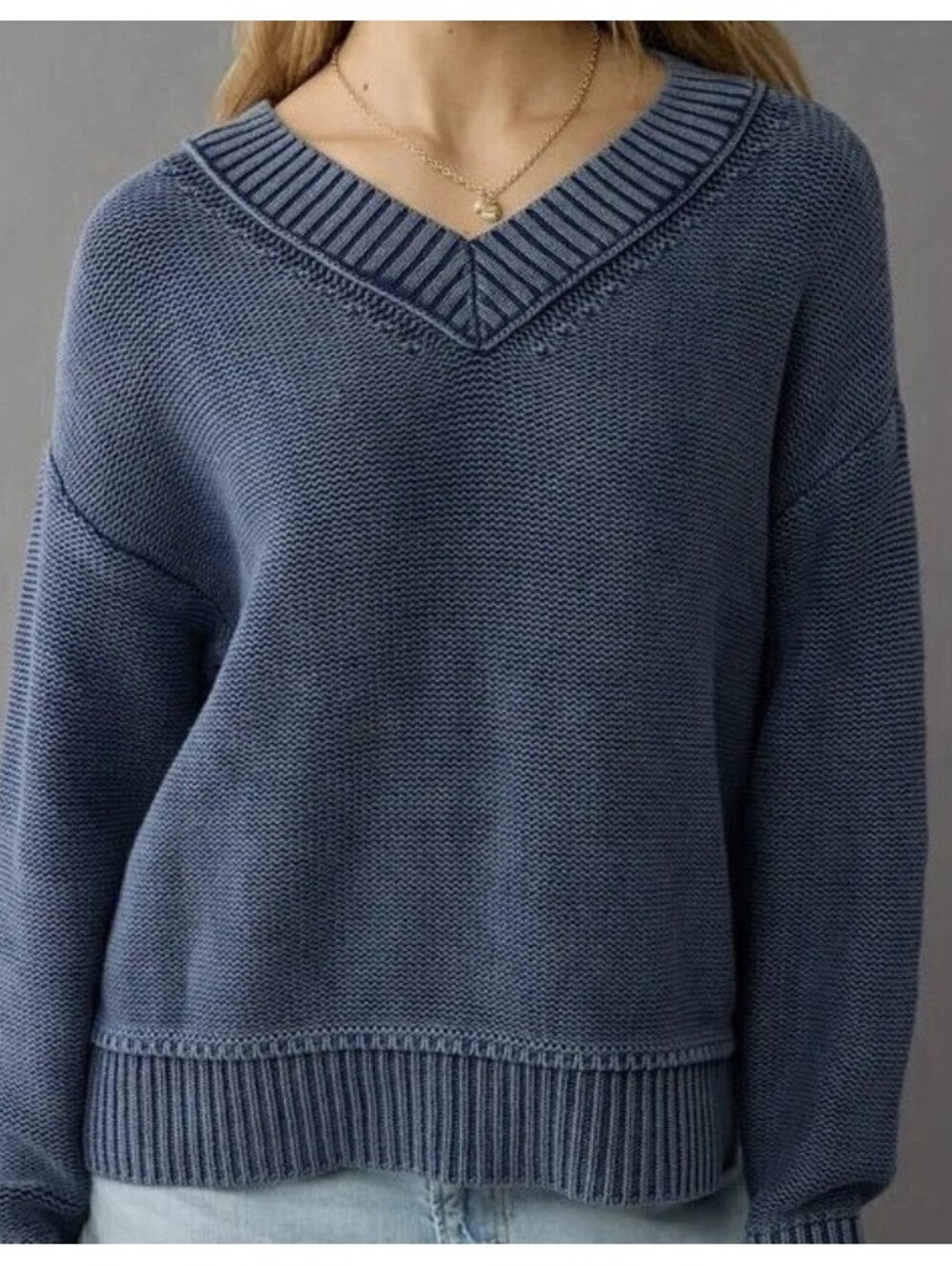 American Eagle Outfitters Women's XS Cotton Sweater Blue